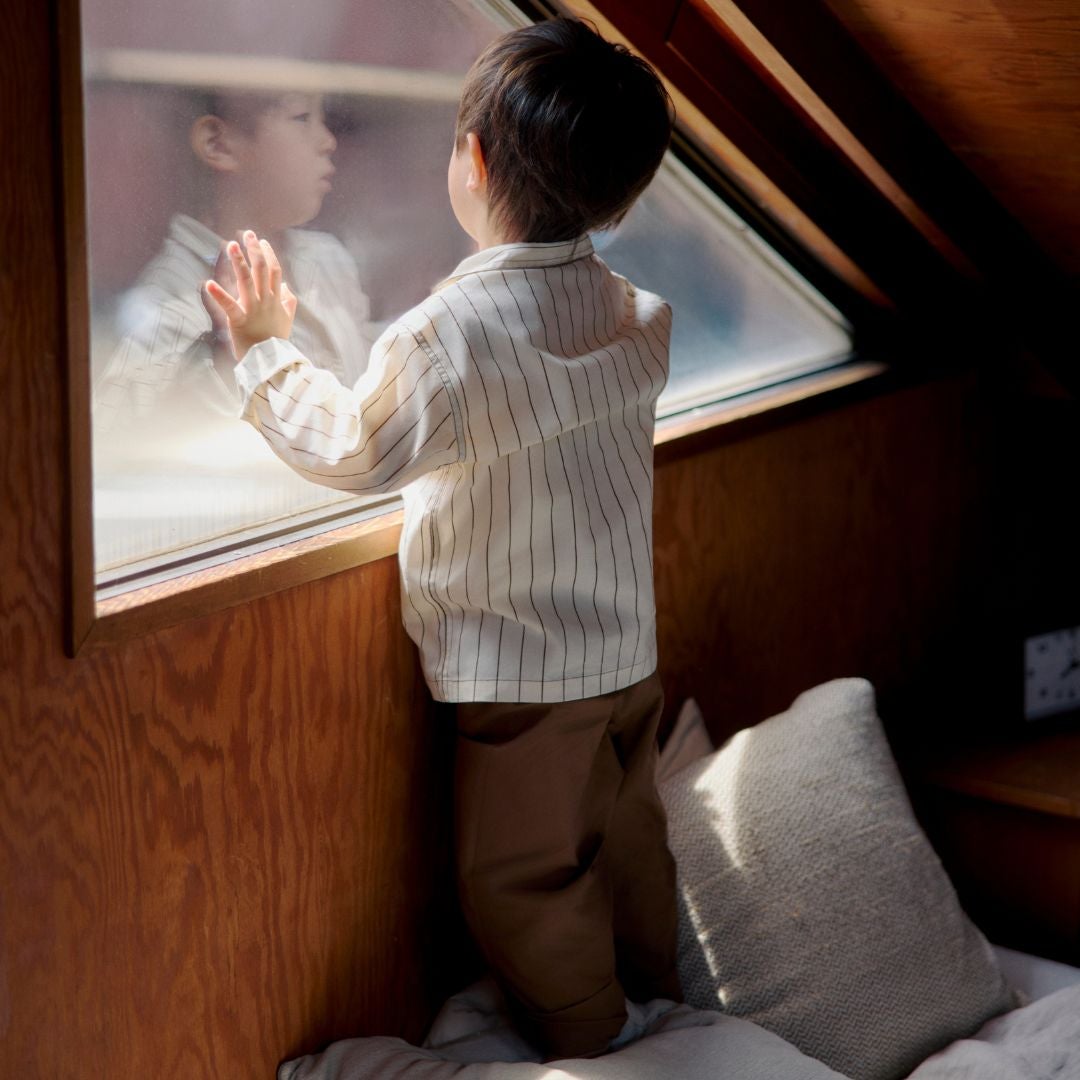 BROWN ROUGH SLACKS PANTS(KIDS) ｜MASAHIRO COLOR | ROOM614